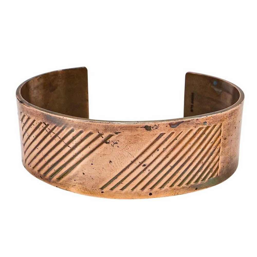 Vintage Unisex Solid Copper Cuff Bypass Bracelet … - image 1