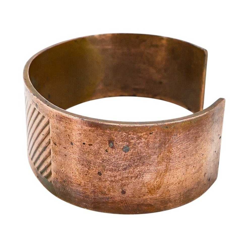 Vintage Unisex Solid Copper Cuff Bypass Bracelet … - image 2