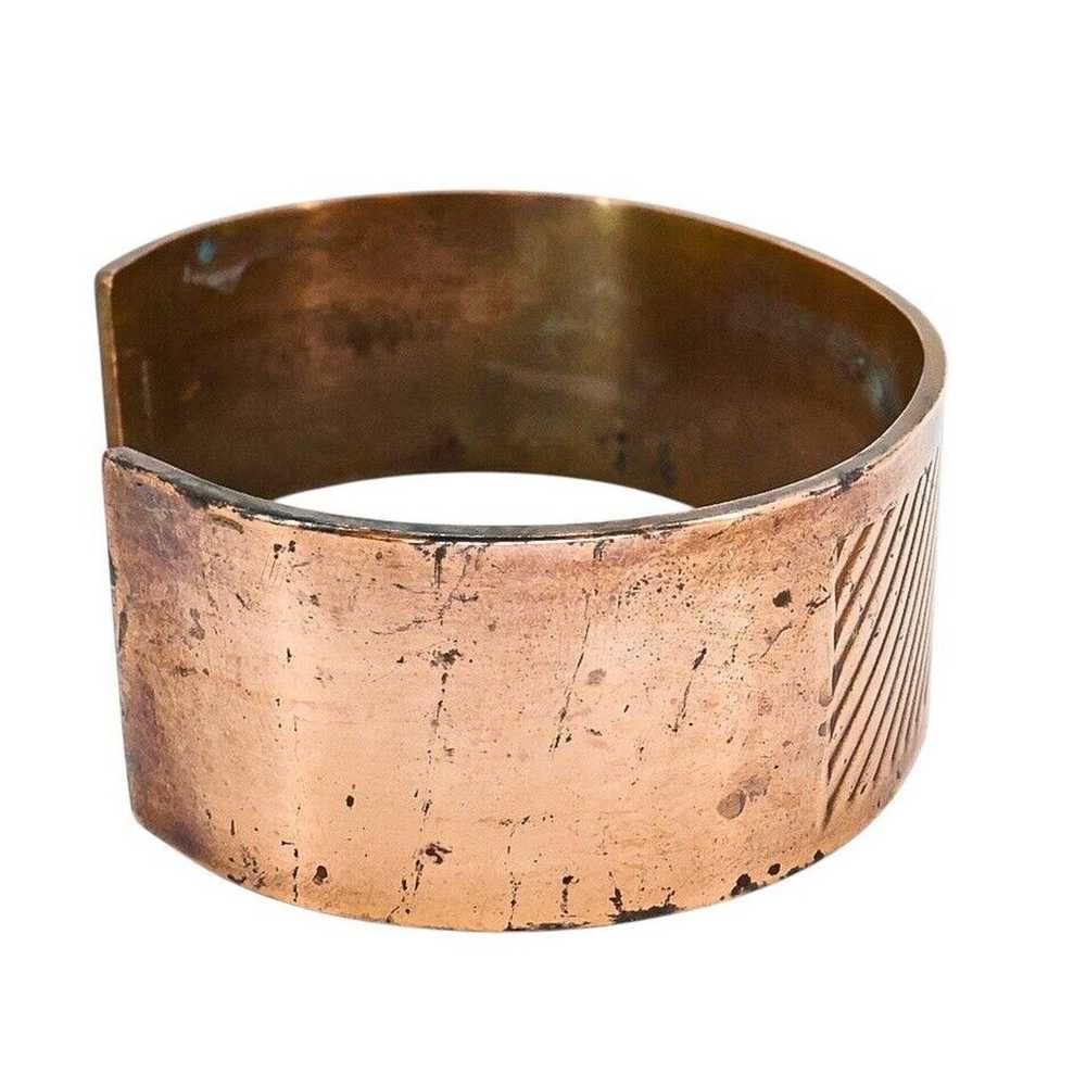 Vintage Unisex Solid Copper Cuff Bypass Bracelet … - image 4