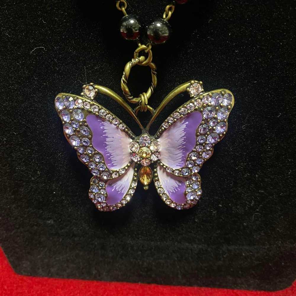 ANNA SUI Butterfly Necklace, Enamel with Cloisonn… - image 2