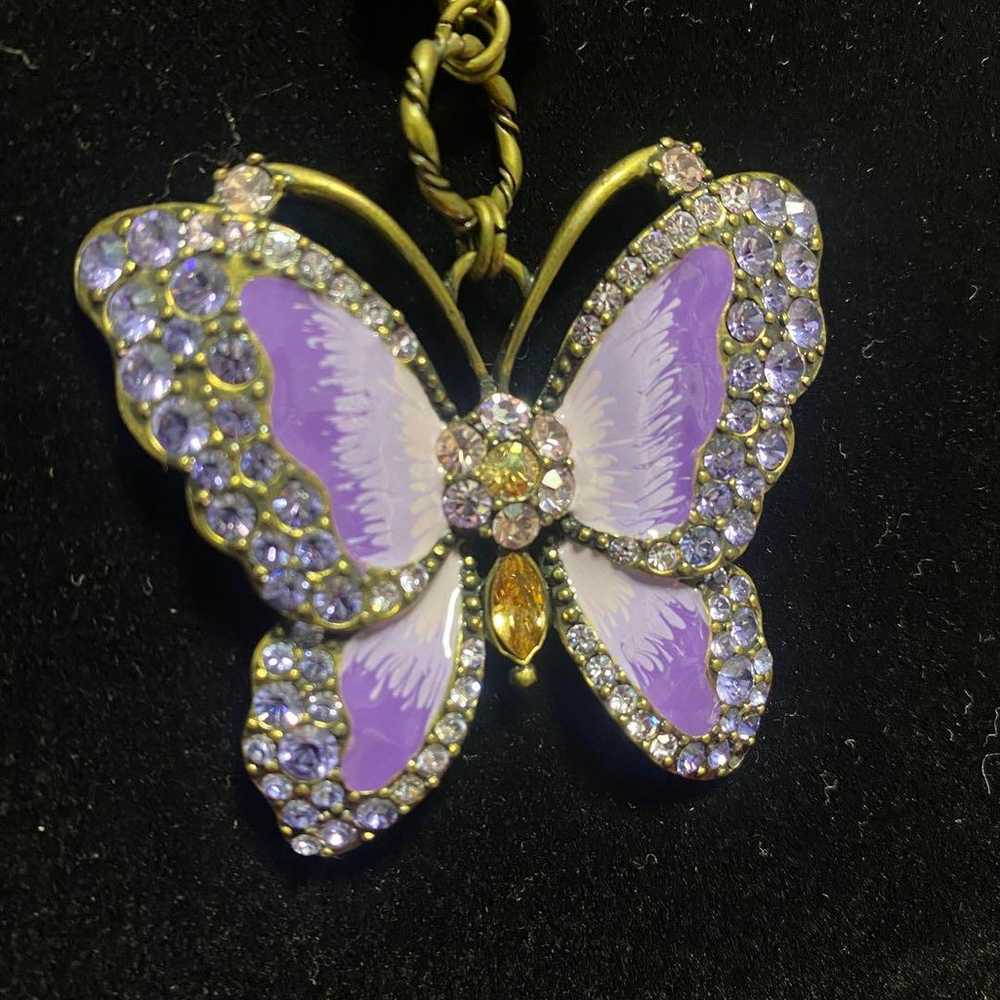 ANNA SUI Butterfly Necklace, Enamel with Cloisonn… - image 3