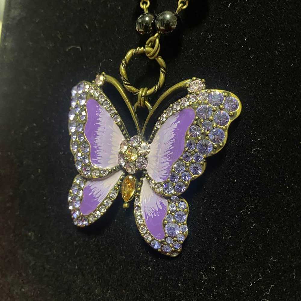 ANNA SUI Butterfly Necklace, Enamel with Cloisonn… - image 4