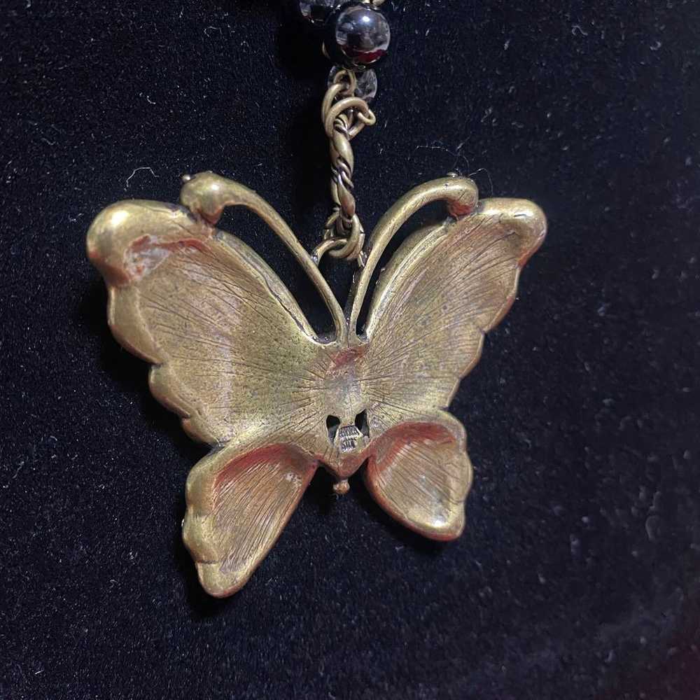 ANNA SUI Butterfly Necklace, Enamel with Cloisonn… - image 6