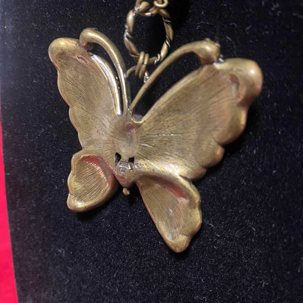 ANNA SUI Butterfly Necklace, Enamel with Cloisonn… - image 7