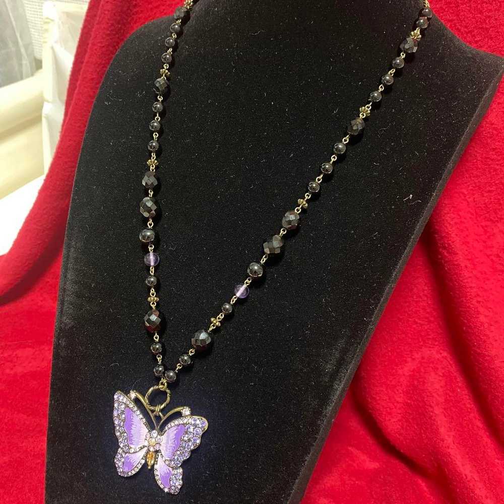 ANNA SUI Butterfly Necklace, Enamel with Cloisonn… - image 8