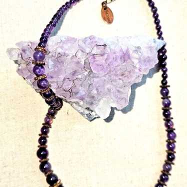 Stauer Amethyst Bead Beaded Royal Purple Necklace… - image 1