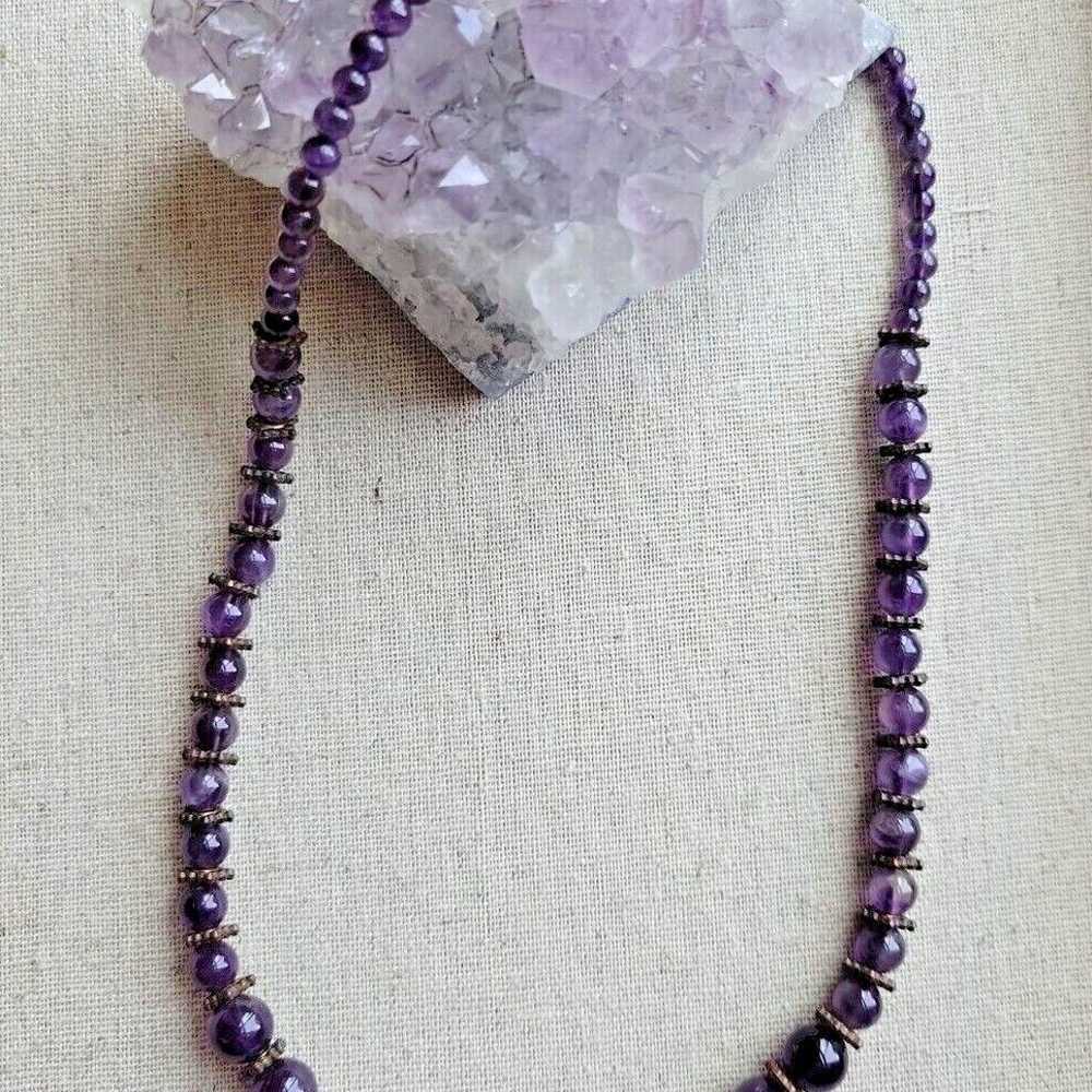 Stauer Amethyst Bead Beaded Royal Purple Necklace… - image 3