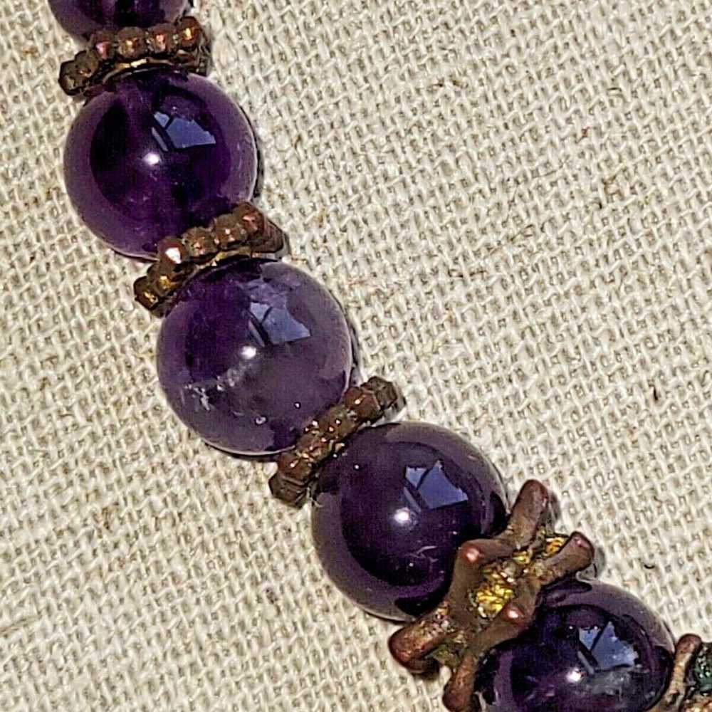 Stauer Amethyst Bead Beaded Royal Purple Necklace… - image 9