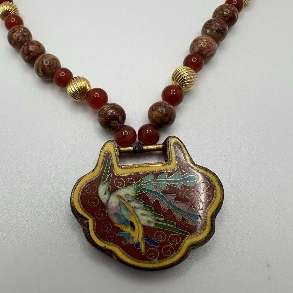 Vintage Le’s Bernard Sterling Silver Jasper Carne… - image 1