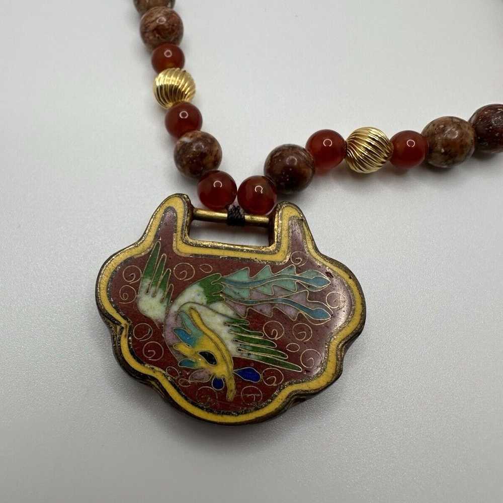 Vintage Le’s Bernard Sterling Silver Jasper Carne… - image 2