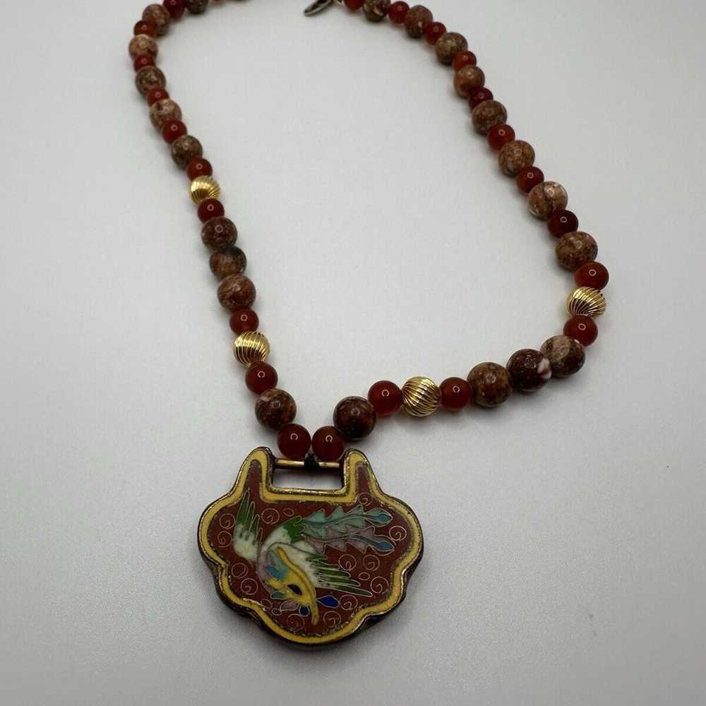 Vintage Le’s Bernard Sterling Silver Jasper Carne… - image 3