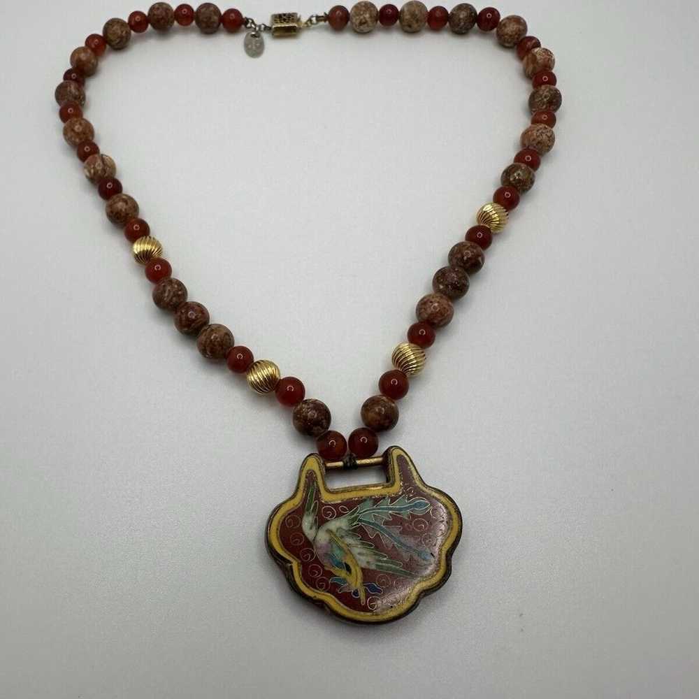 Vintage Le’s Bernard Sterling Silver Jasper Carne… - image 6