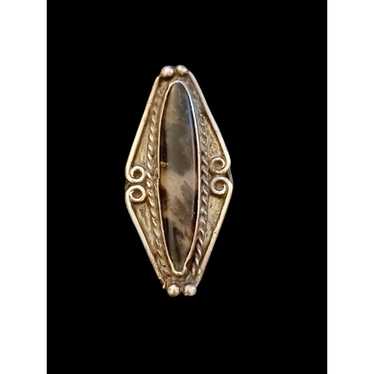 Vintage 925 Sterling Silver Handmade Natural Stone