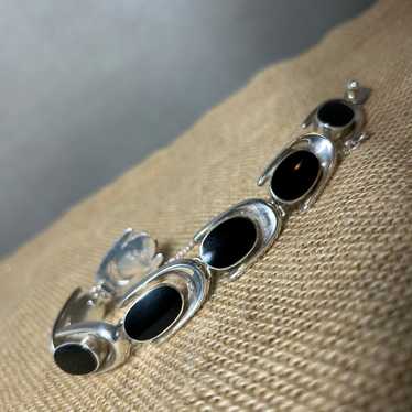 Vintage Designer NF 925 Solid Sterling Silver Blac