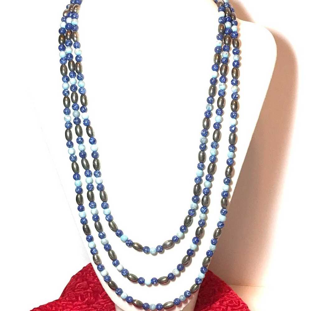 Vintage Triple Strand Necklace - image 1