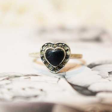 70's Genuine Sterling Silver Black ring