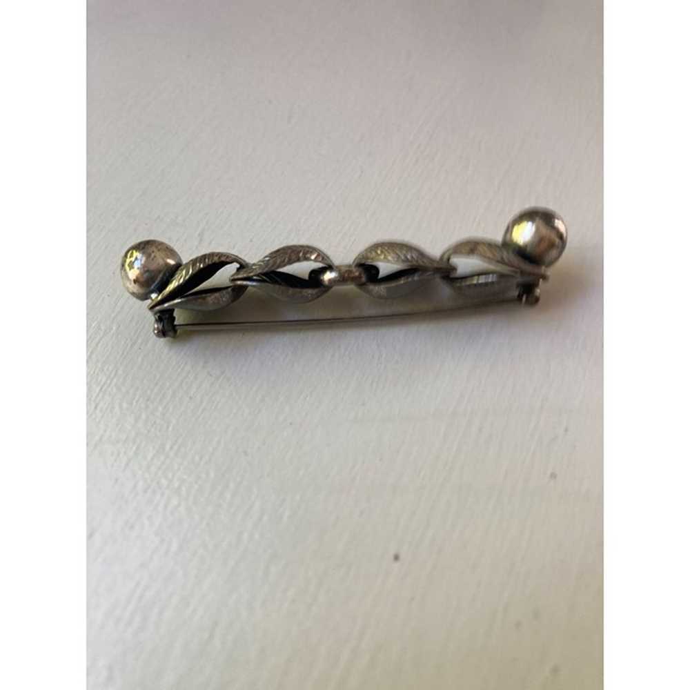 Vintage Napier Laurel Bar Brooch Pin Silver Sterl… - image 3