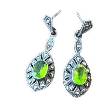 Gorgeous Vintage Sterling Silver Peridot Earrings