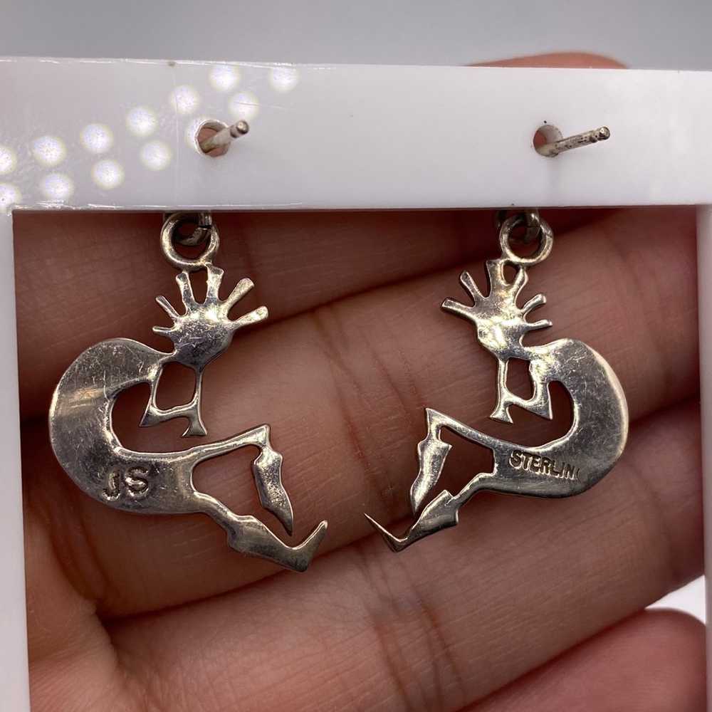 Vintage Native Kokopelli Sterling Silver Inlay Ea… - image 4