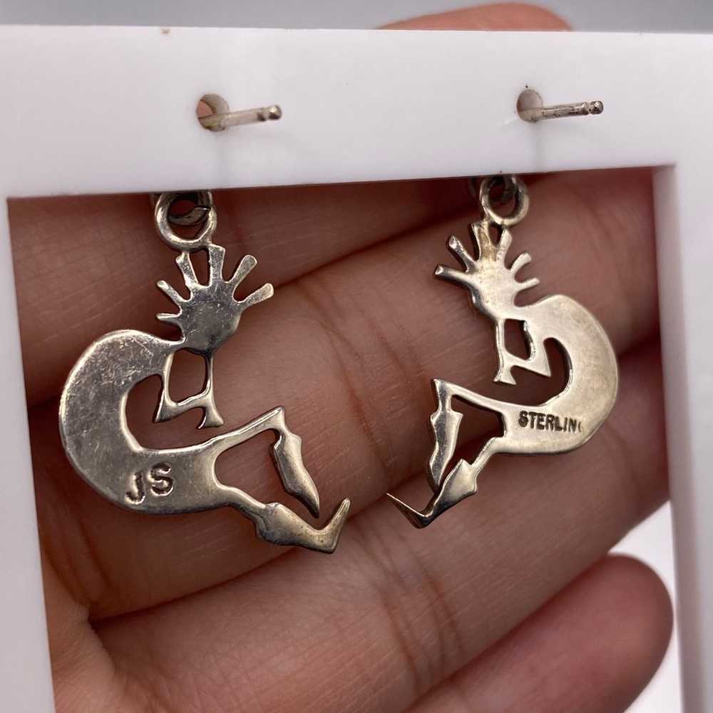 Vintage Native Kokopelli Sterling Silver Inlay Ea… - image 5