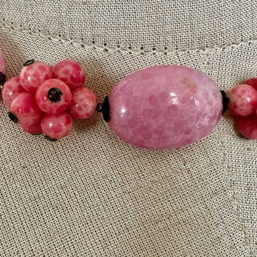 Jonne vintage pink beaded choker necklace - image 2