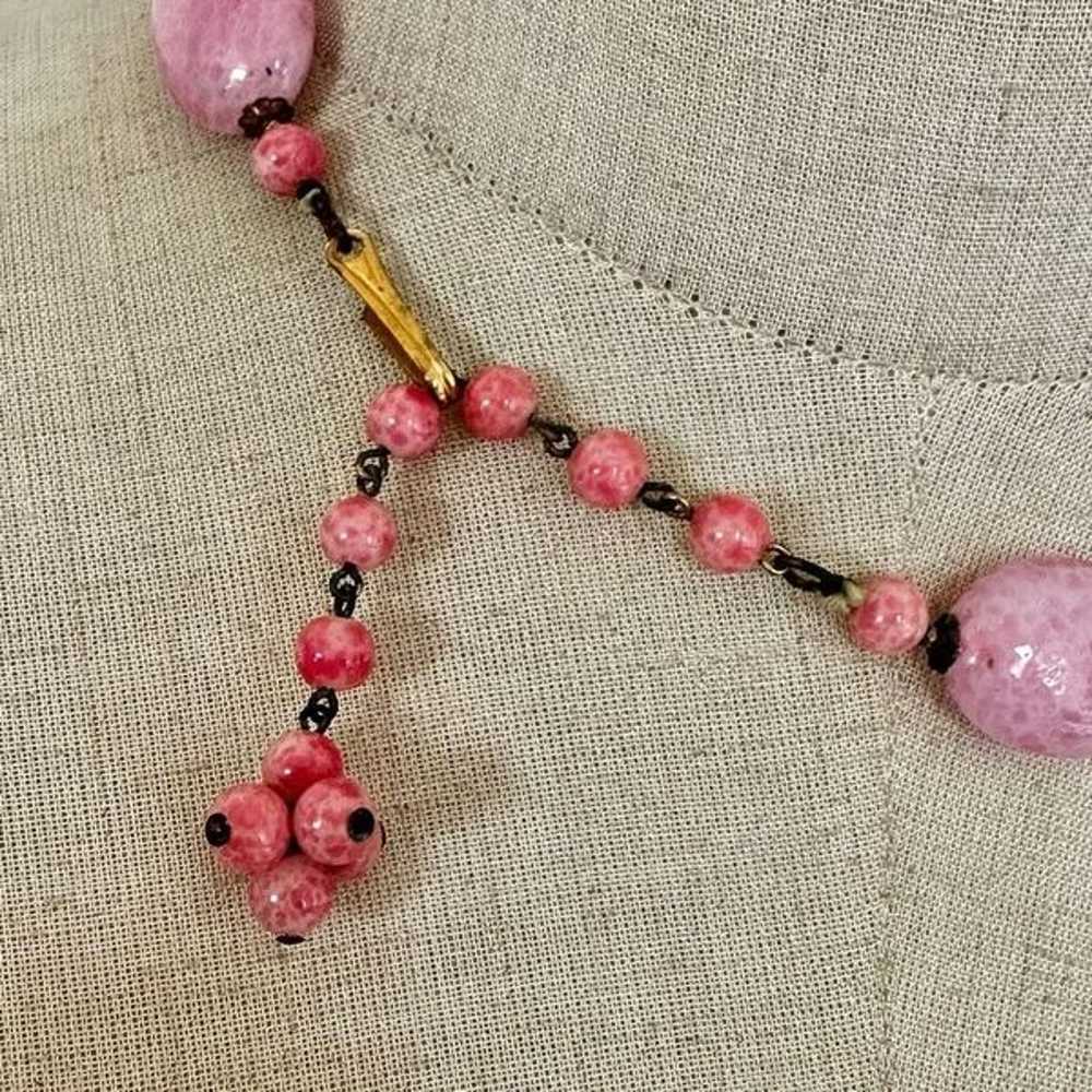 Jonne vintage pink beaded choker necklace - image 8