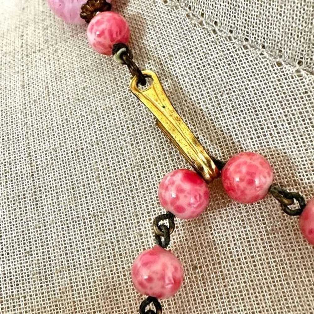 Jonne vintage pink beaded choker necklace - image 9