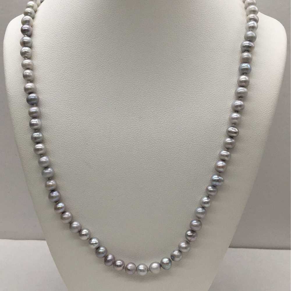 Vintage Sterling Pearl Necklace - image 2