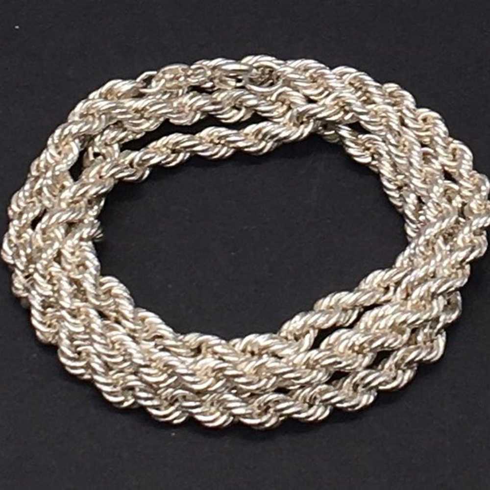 Vintage Sterling Rope Long Chain Necklace - image 1