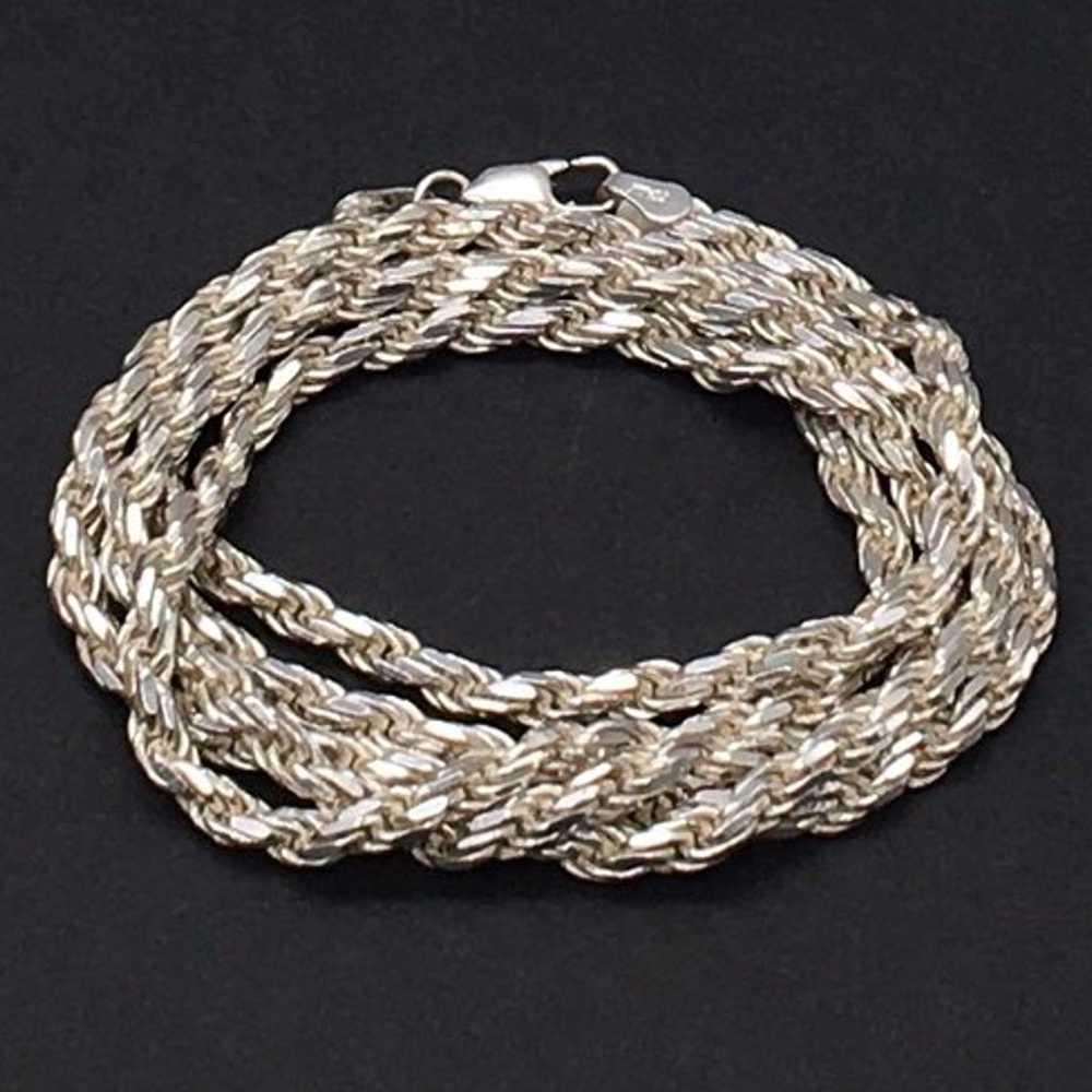 Vintage Sterling Rope Long Chain Necklace - image 2