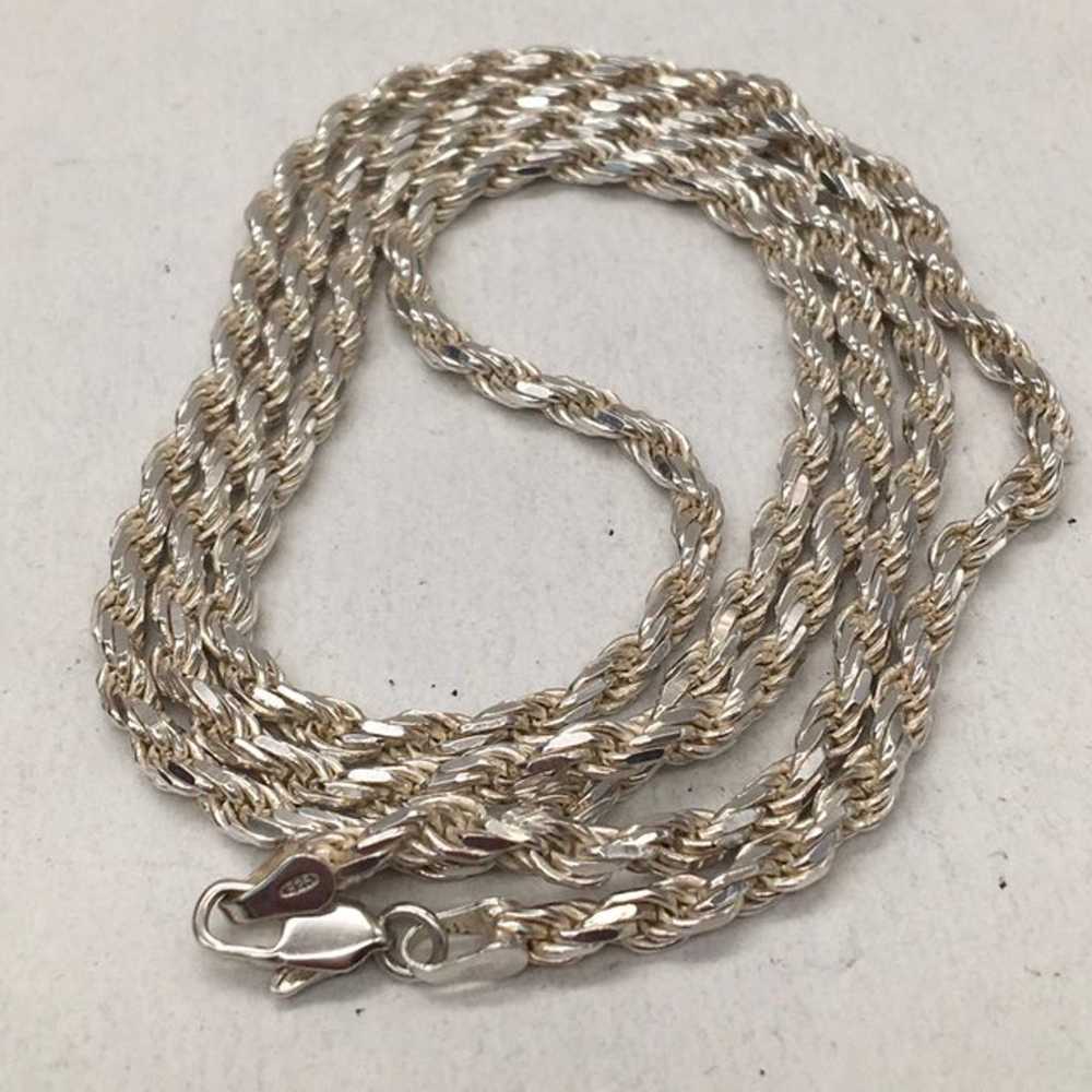 Vintage Sterling Rope Long Chain Necklace - image 3