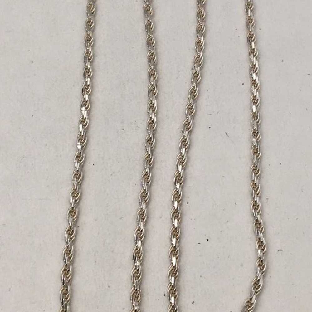 Vintage Sterling Rope Long Chain Necklace - image 4