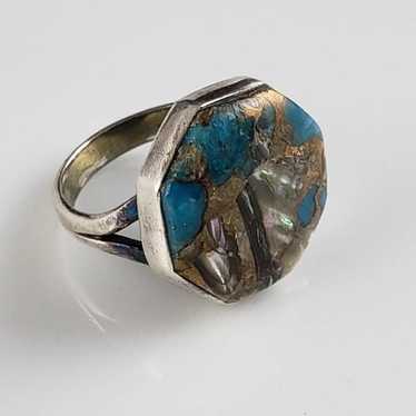 Abalone Turquoise Sterling Silver Ring