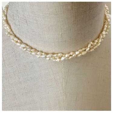 Vintage freshwater pearl double strand choker neck