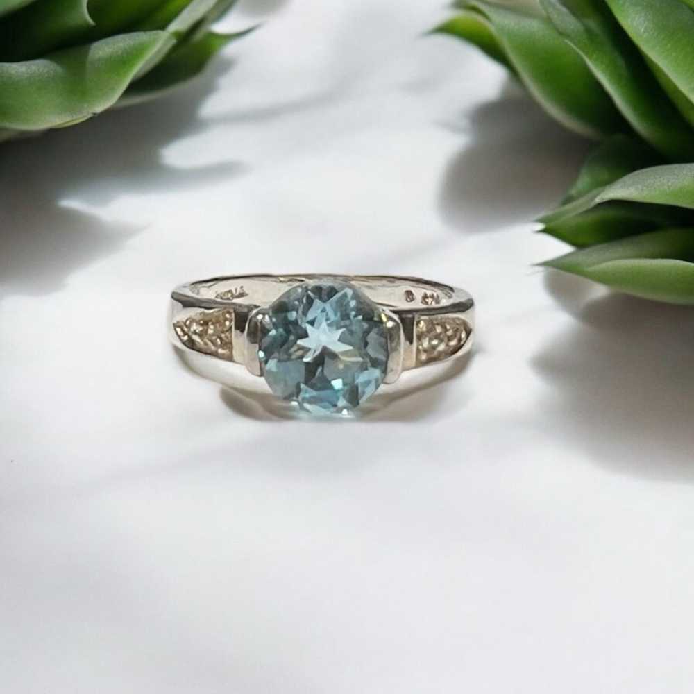 Beautiful Vintage Sterling Silver 925 Aquamarine … - image 2