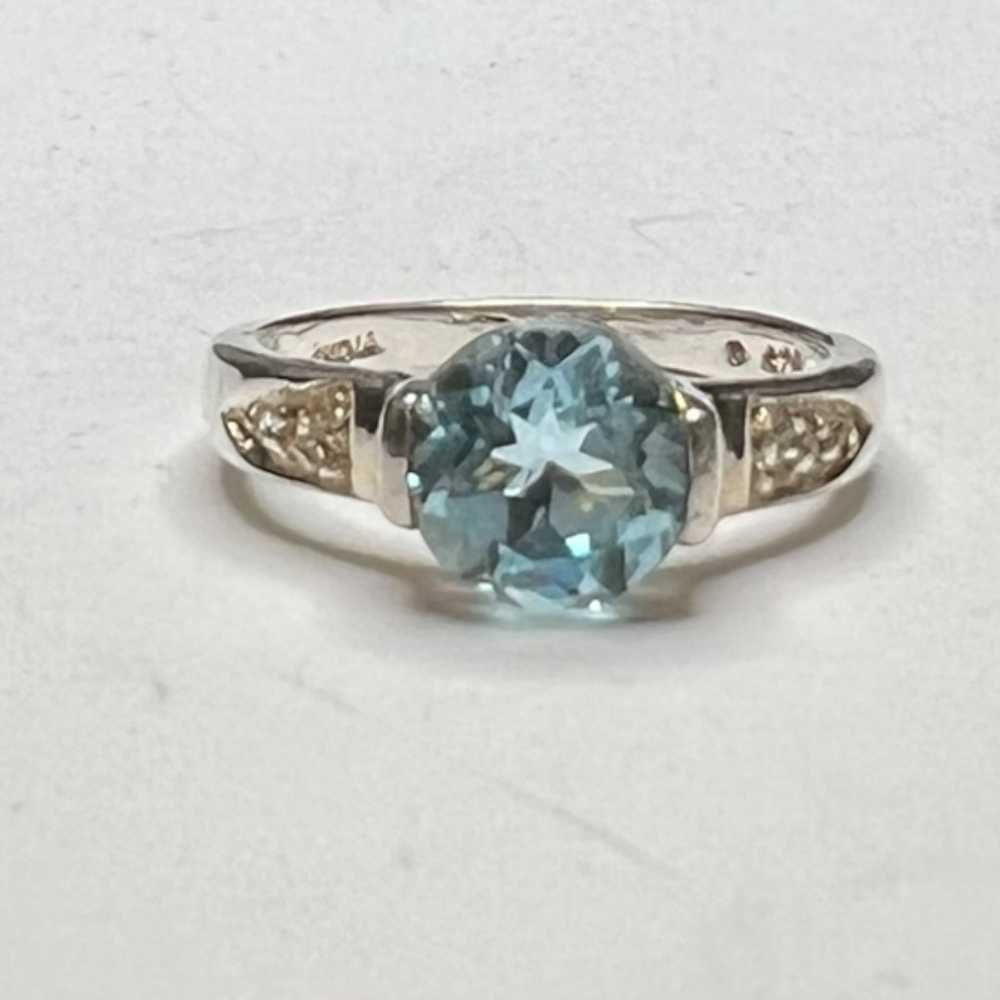 Beautiful Vintage Sterling Silver 925 Aquamarine … - image 6