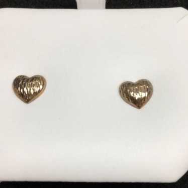 14K Gold Heart Earrings