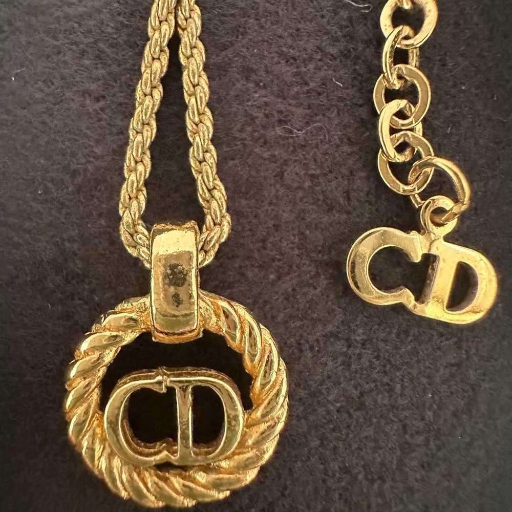 Christian Dior Dior Necklace CD Circle Gold - image 1