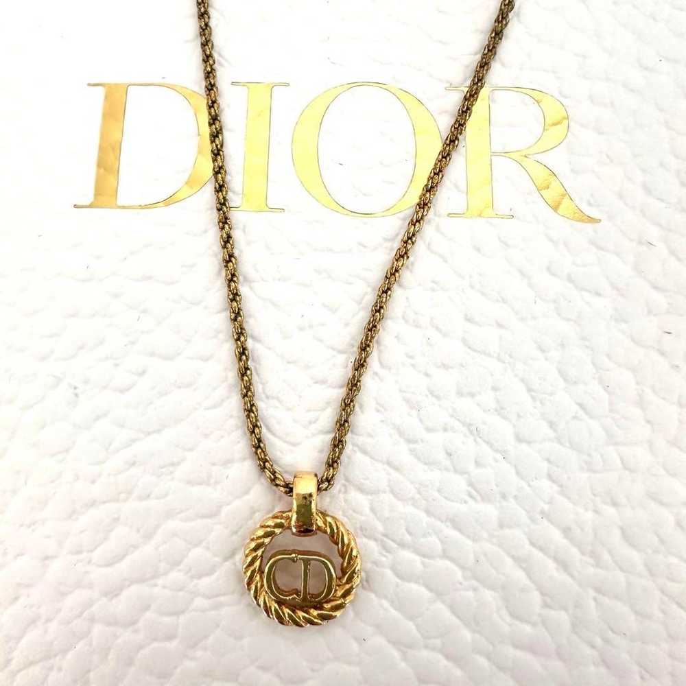 Christian Dior Dior Necklace CD Circle Gold - image 2