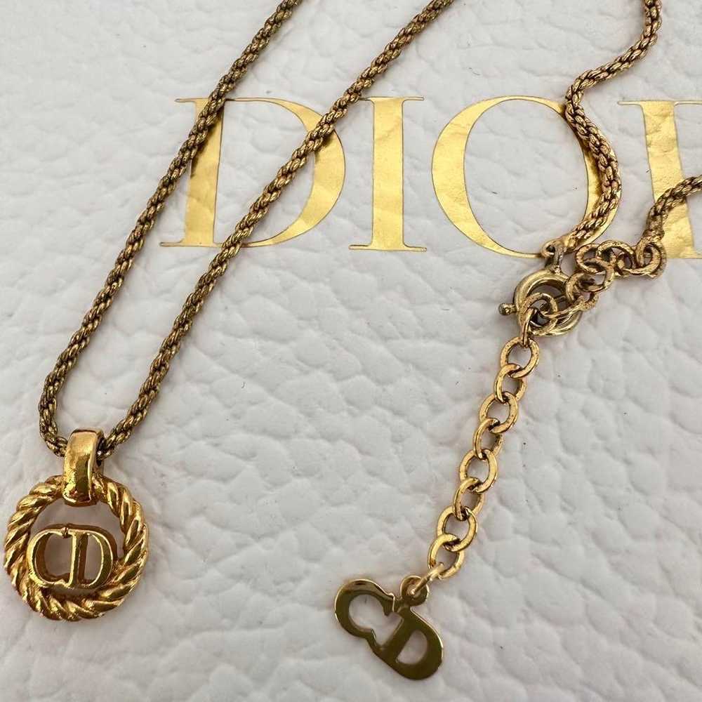 Christian Dior Dior Necklace CD Circle Gold - image 4