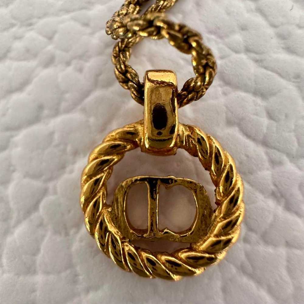 Christian Dior Dior Necklace CD Circle Gold - image 5