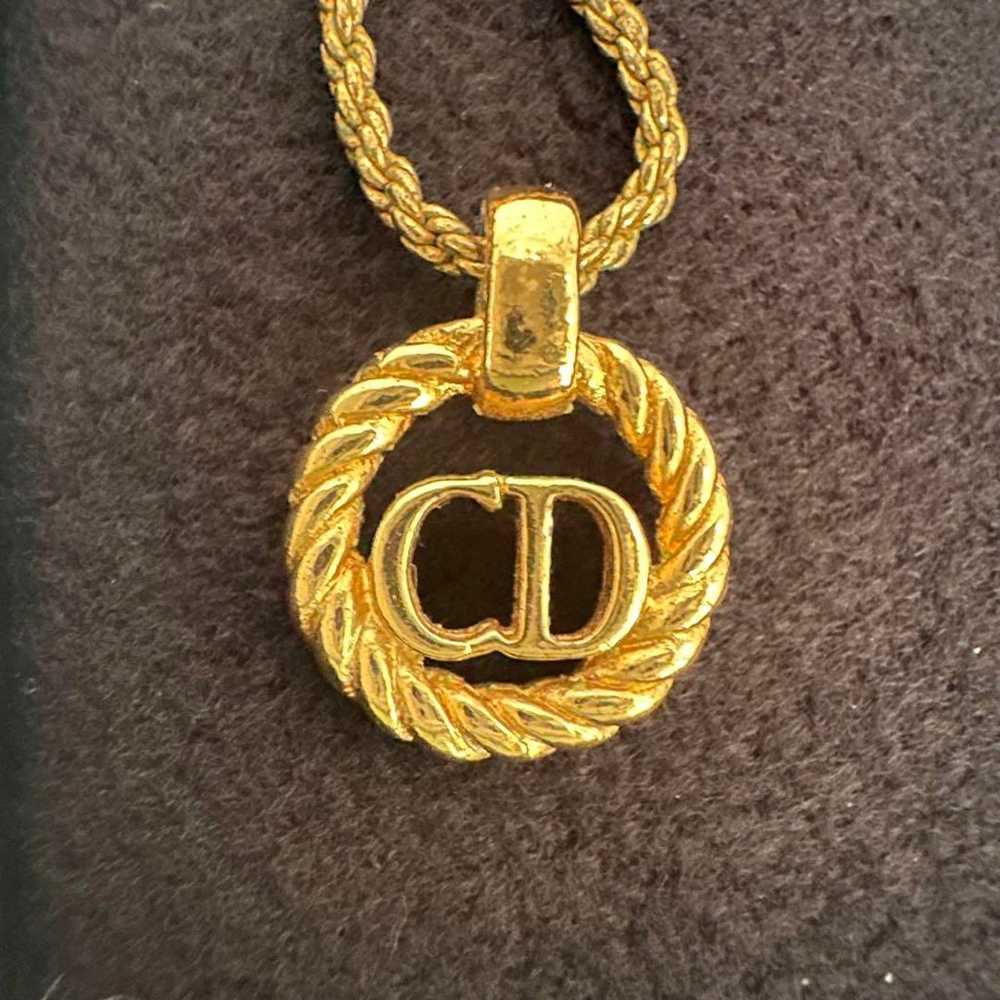 Christian Dior Dior Necklace CD Circle Gold - image 8