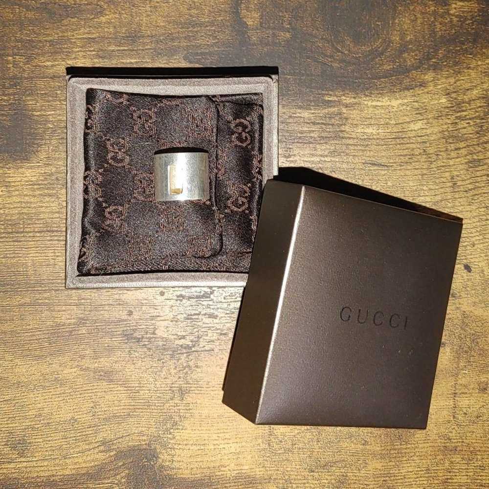 GUCCI Silver Ring Vintage Item Size 8-9 - image 1