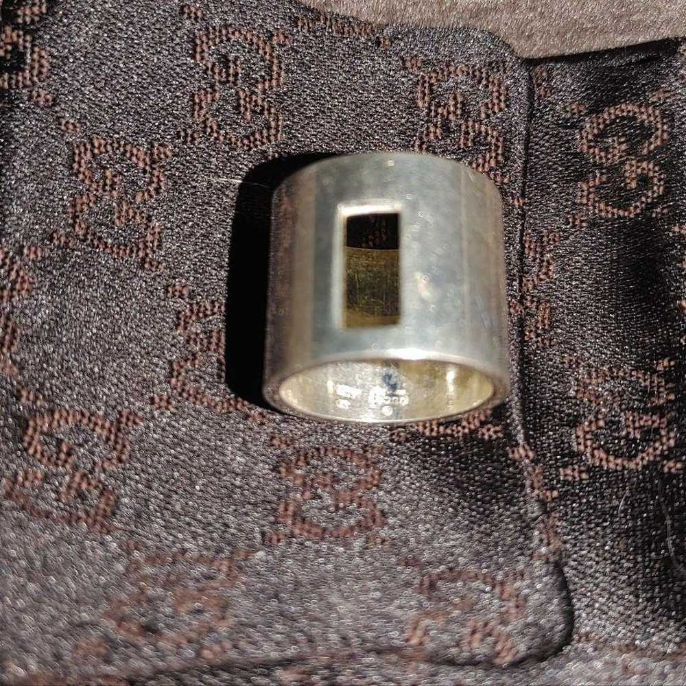 GUCCI Silver Ring Vintage Item Size 8-9 - image 2