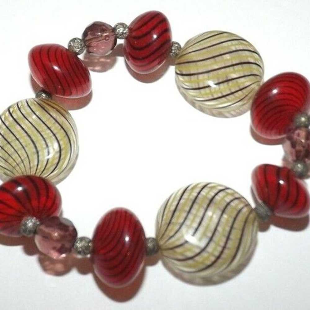 Vintage Venetian Murano Glass Bubbles Beaded Brac… - image 10