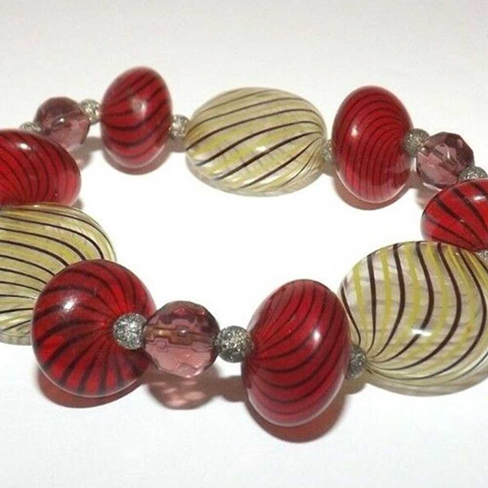 Vintage Venetian Murano Glass Bubbles Beaded Brac… - image 1