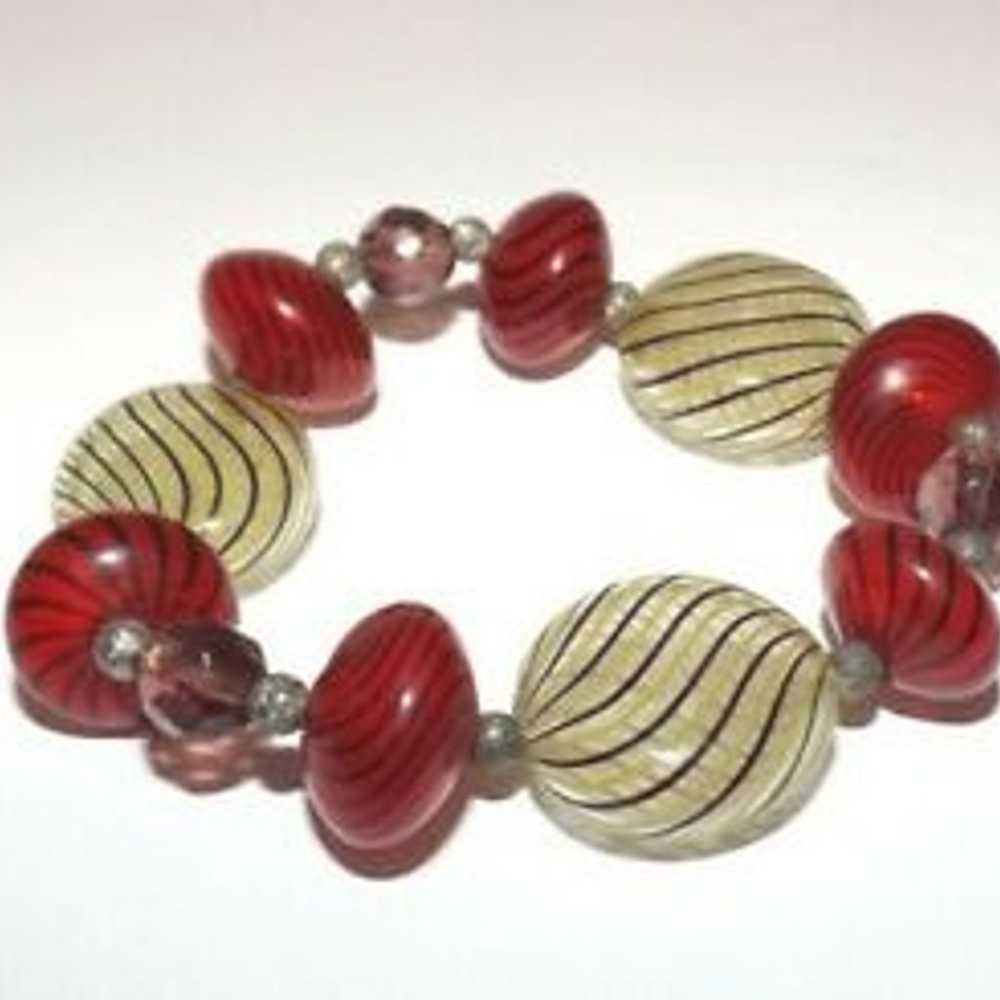 Vintage Venetian Murano Glass Bubbles Beaded Brac… - image 3