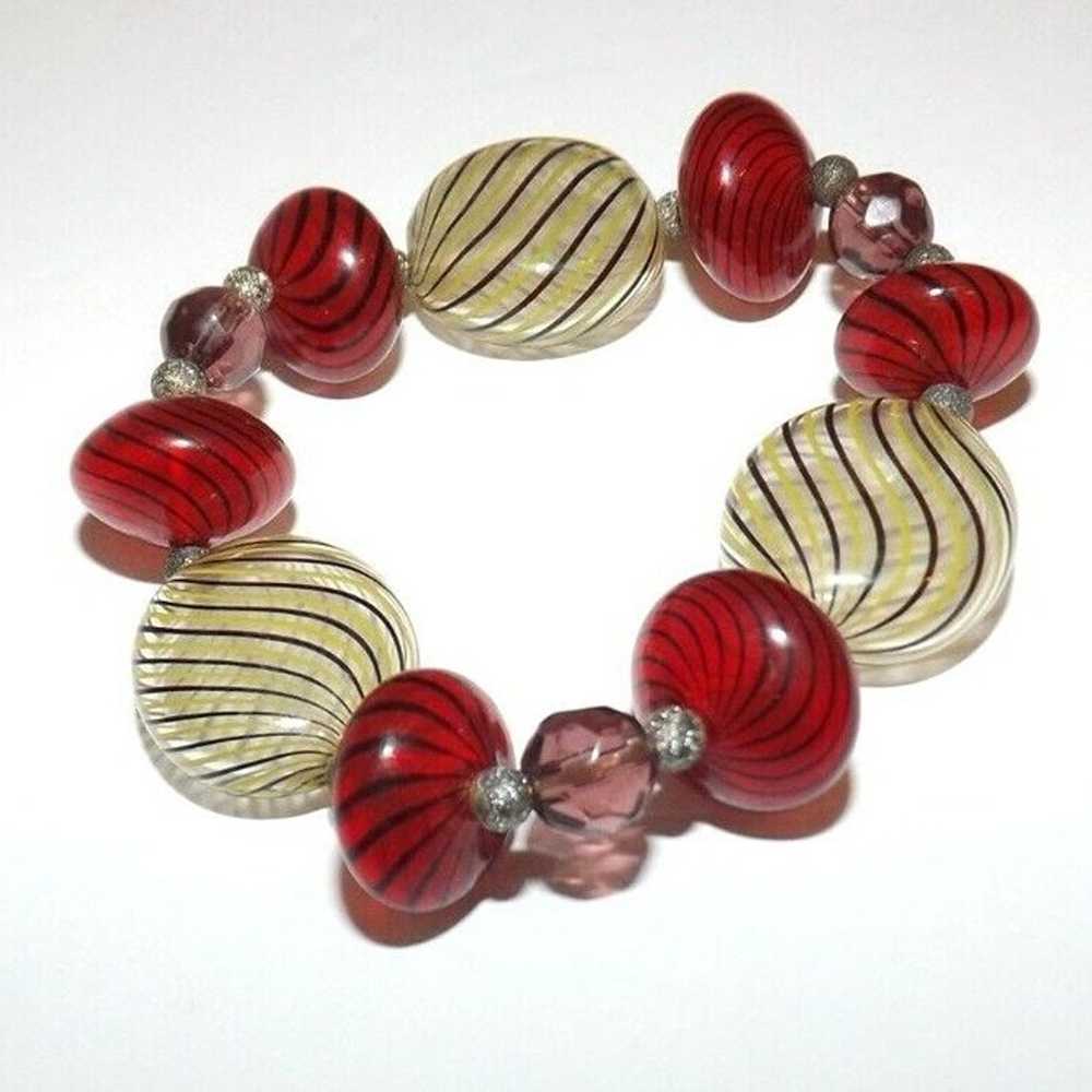 Vintage Venetian Murano Glass Bubbles Beaded Brac… - image 4