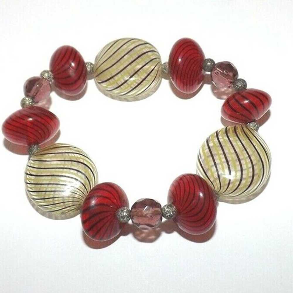 Vintage Venetian Murano Glass Bubbles Beaded Brac… - image 5