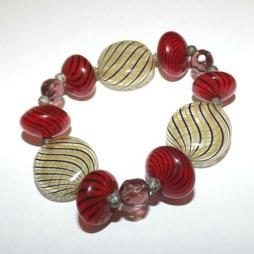 Vintage Venetian Murano Glass Bubbles Beaded Brac… - image 6